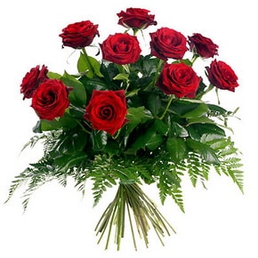 Ankara çiçek gönderme 10 adet kırmızı gülden buket 